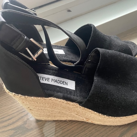 Steve Madden ankle Strap Espadrille Wedge Court Shoes size 8 - Picture 4 of 8